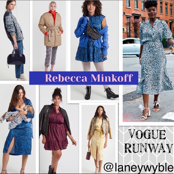 RARE VTG, Vogue Runway2020 Blue/Black Tiger Dress - Picture 9 of 16